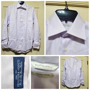 Suitsupply Shirt Mens 14.5 37 Slim Fit Lavender Egyptian Cotton Monti Dress - Picture 1 of 17