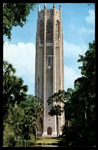 Postcard The Majestic Singing Tower, Framed by Palms & Oak Trees, FL POSTED 1961 - Picture 1 of 2