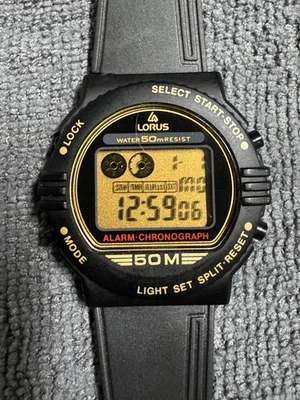 Vintage Lorus Sports Digital Watch 50m wr New Battery W339-4A08 - Image 1 of 3