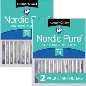 16x20x5 (4 3/8) Honeywell Replacement Air Filters Merv 14 Plus Carbon 2 Pack - Picture 1 of 7
