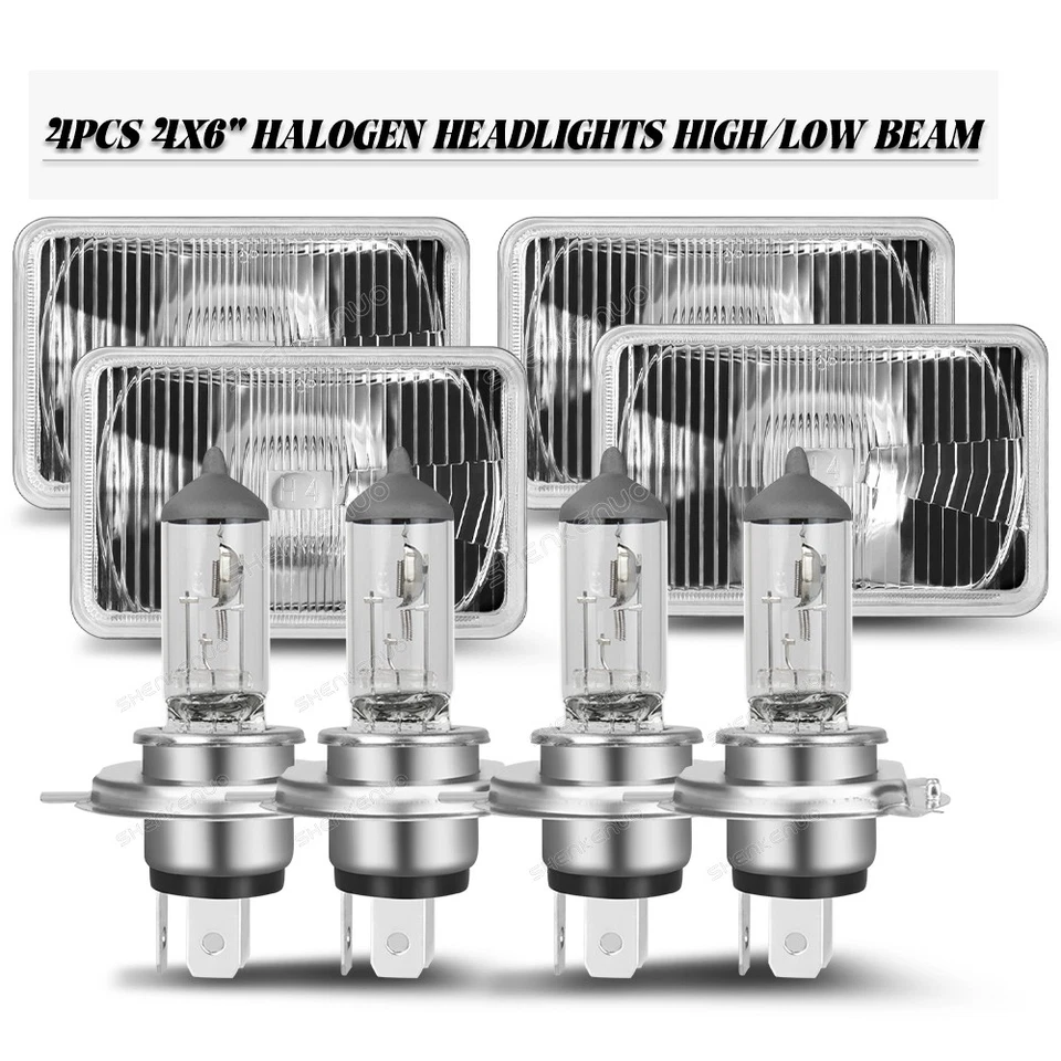 4x For GMC W3500 W4500 W5500 Forward 4x6" inch LED Headlights Hi/Lo Beam DOT H4 - Image 1 of 1