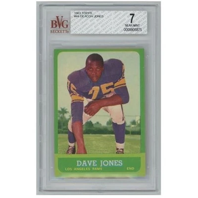 1963 Topps #44 Deacon Jones Rookie Card BVG 7 NM Los Angeles Rams HOF - Image 1 of 2