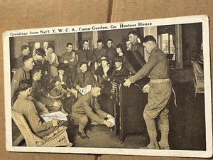 VINTAGE USED POSTCARD - GREETINGS FROM Y.W.C.A. CAMP GORDON, GA. HOSTESS HOUSE - Picture 1 of 2