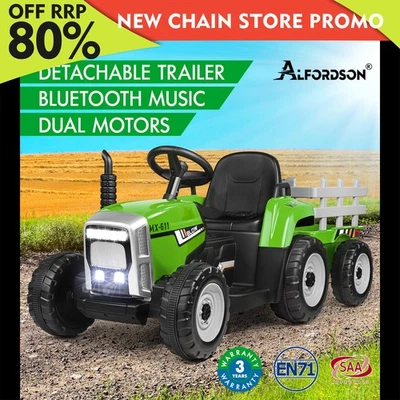 ALFORDSON Kids Ride On Car Tractor 12V Electric Toy Vehicle Child Toddlers Green - image 1 of 4