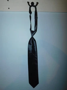 Youth Formalwear Boys Shiny Silver Necktie Hook Closure Band Choir Theatre Tie - Picture 1 of 4