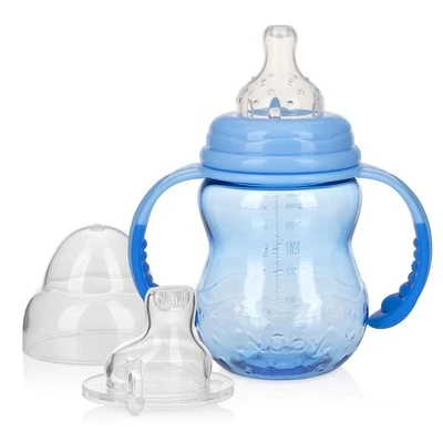 Nuby 3 in 1 Baby Bottle to Training Sippy Cup - 8 1 Count (Pack of 1), Blue  - Image 1 of 4