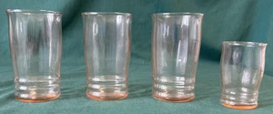 4er Set Rosa Depression Glas Gläser - Bild 1 von 5