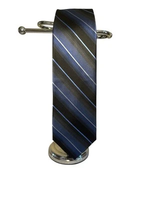 PAUL DIONE 100% SEDA CORBATA CUELLO AZUL/PLATEADO/NEGRO 4 pulgadas Oficina Formal Trabajo Ropa M Foto 1 de 4