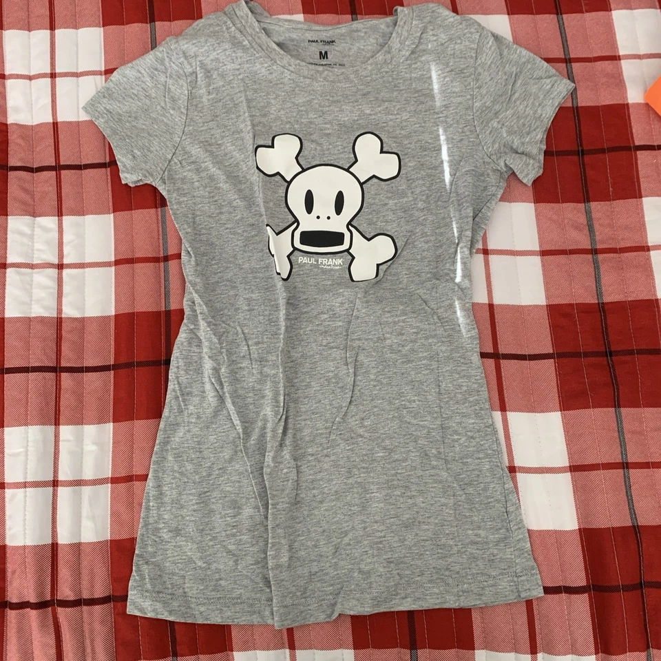 Винтажная синяя футболка Y2k Paul Frank Julius с черепом и скрещенными костями женский размер M - Изображение 1 из 1