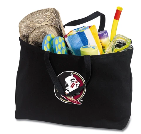 FSU Tote Bag Shopper LARGE FLORIDA STATE Grocery or Beach Bags STRONG CANVAS!! Cover