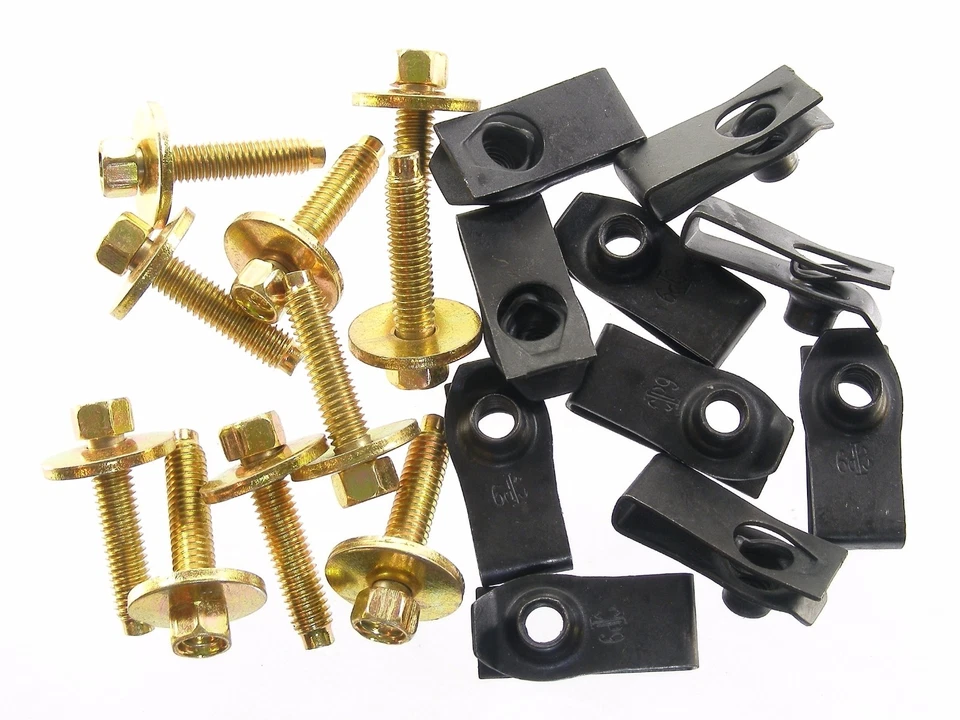 SUBARU Body Bolts & U-nut Clips- M6-1.0 x 28mm Long- 8mm Hex- 20pcs (10ea)- #139 - Image 1 of 4