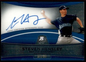 2010 Bowman Platinum Prospect Autographs Blue Refractors #SH Steven Hensley /99