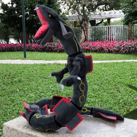 Black Shiny Dragon Rayquaza 30" Plush Stuffed Toy Soft Animation Doll Cover