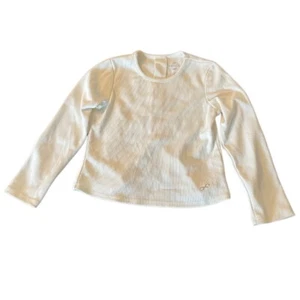 Freely Girls Long Sleeves Cream Activewear Shirt Casual Round Neck - Picture 1 of 6