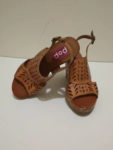 Tan Pop Comfort Fit Madesh Women's Wedge Sandles Size 7.5 - Picture 1 of 15