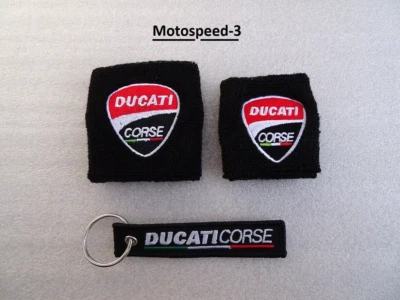 POLSINI SERBATOIO OLIO  FRENI  E FRIZIONE   DUCATI   NERI    + PORTACHIAVI - Immagine 1 di 2