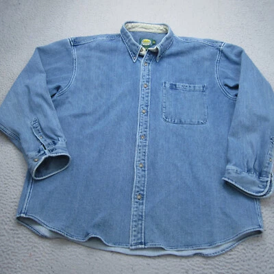 Винтажная мужская рубашка Cabelas XL синяя вельветовая тяжелая рабочая одежда дунгари джинсовая ткань - Изображение 1 из 4