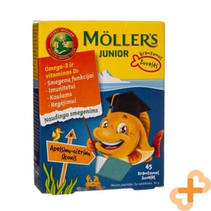 Moller's OMEGA-3 Junior Lemon-Orange Parfum 45 à Croquer Gel Poisson Supplément