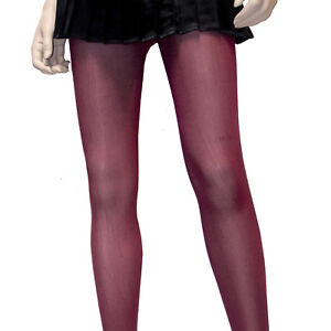 WET SEAL NYLON WINE BURGUNDY COLOR OPAQUE FOOTED TIGHTS *2 FOR $10  SALE*