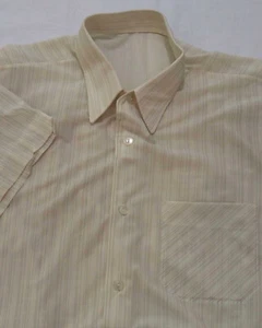 60s Nylon Sommer Hemd Kragenweite 40 Vintage N202 - Picture 1 of 1