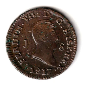 ESPAÑA 8 maravedis 1817 ceca de Jubia - Rey Fernando VII - Picture 1 of 2