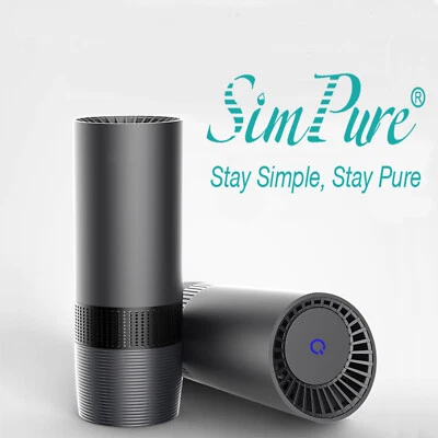 Mini Car Air Purifier True HEPA Air Purifier Ionizer Portable Air Cleaner Black - Image 1 of 4