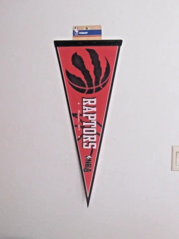 TORONTO RAPTORS RED BLACK TRI ANGLE 12" X 30" FELT WALL PENNANT NEW NBA Cover