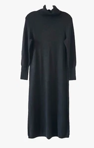 BLOOMINGDALES Size S 100% Cashmere Turtleneck Midi Sweater Dress NWT Black B29 - Picture 1 of 10