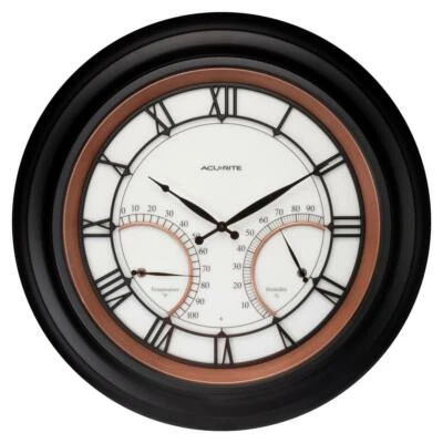 AcuRite Reloj Analógico Diseño atemporal Termómetro/Higrómetro Incorporado 24 pulgadas W Foto 1 de 4