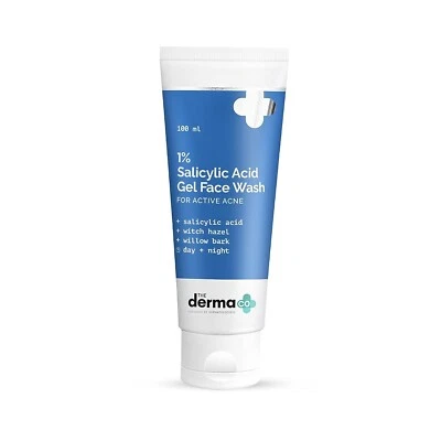 The Derma Co 1% Salicylic Acid Gel Face Wash For Active Acne 100 ML,