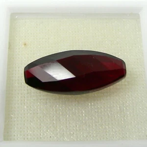 10.66 carat Elongated Oval 23x10mm Dark Red Garnet Colour Created Loose Gemstone - Picture 1 of 6