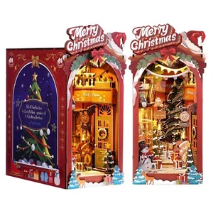 Rolife 3D DIY Christmas Book Nook Kit Wooden Puzzle Bookshelf Insert Decor Gift - Picture 1 of 10