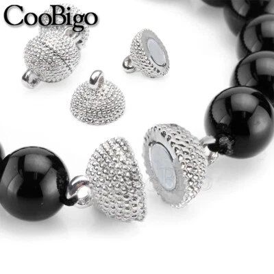 Trendy Magnetic Clasps Round Rhodium Jewelry Findings DIY Necklace Bracelet - image 1 of 3
