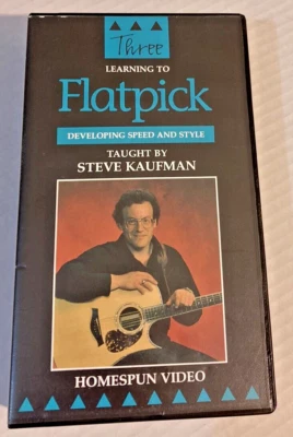 Learning to Flatpick Developing Speed & Style Taught by Steve Kaufman #3VHS - Image 1 of 4