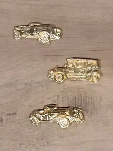 Retro Old Car Plastic Refrigerator Fridge Gold Color Magnets Bundle Of 3  - Picture 1 of 11
