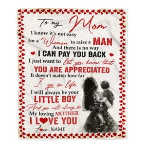 Personalized To My Mom Blanket From Son Mothers Day Birthday Custom Blanket - Picture 1 of 4