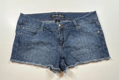 Pantalones Cortos Denim Celebrity Rosa Talla 13 Juniors Azul Lunares 5 Bolsillos Algodón Foto 1 de 4