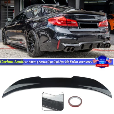 Carbon Look Rear Spoiler Duckbill Wing For BMW G30 G38 540i 550i F90 M5 2017-20 - Image 1 of 4