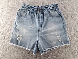 Earl Jean Shorts Womens Medium Blue Distressed Stars July 4th Pockets 3.5" - Picture 1 of 10