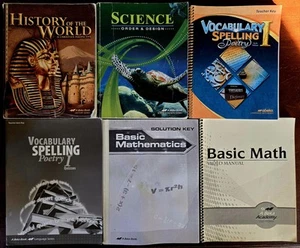 Abeka 7th grade History Science Student Vocabulary Spelling Basic Math FB560 - Picture 1 of 7
