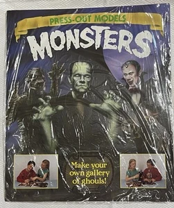 1993 Press Out Models Frankenstein Dracula Werewolf Mummy Watermill Press NEW - Imagen 1 de 3