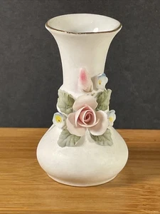 Vintage Mini Blumen Porzellan Knospe Vase 2 3/8" hoch #1521 - Bild 1 von 6