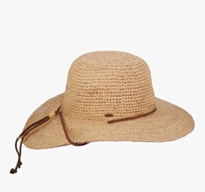 Cappello donna Scala in rafia a tesa grande con cordoncino mentoniera in pelle SPEDIZIONE GRATUITA - Foto 1 di 5