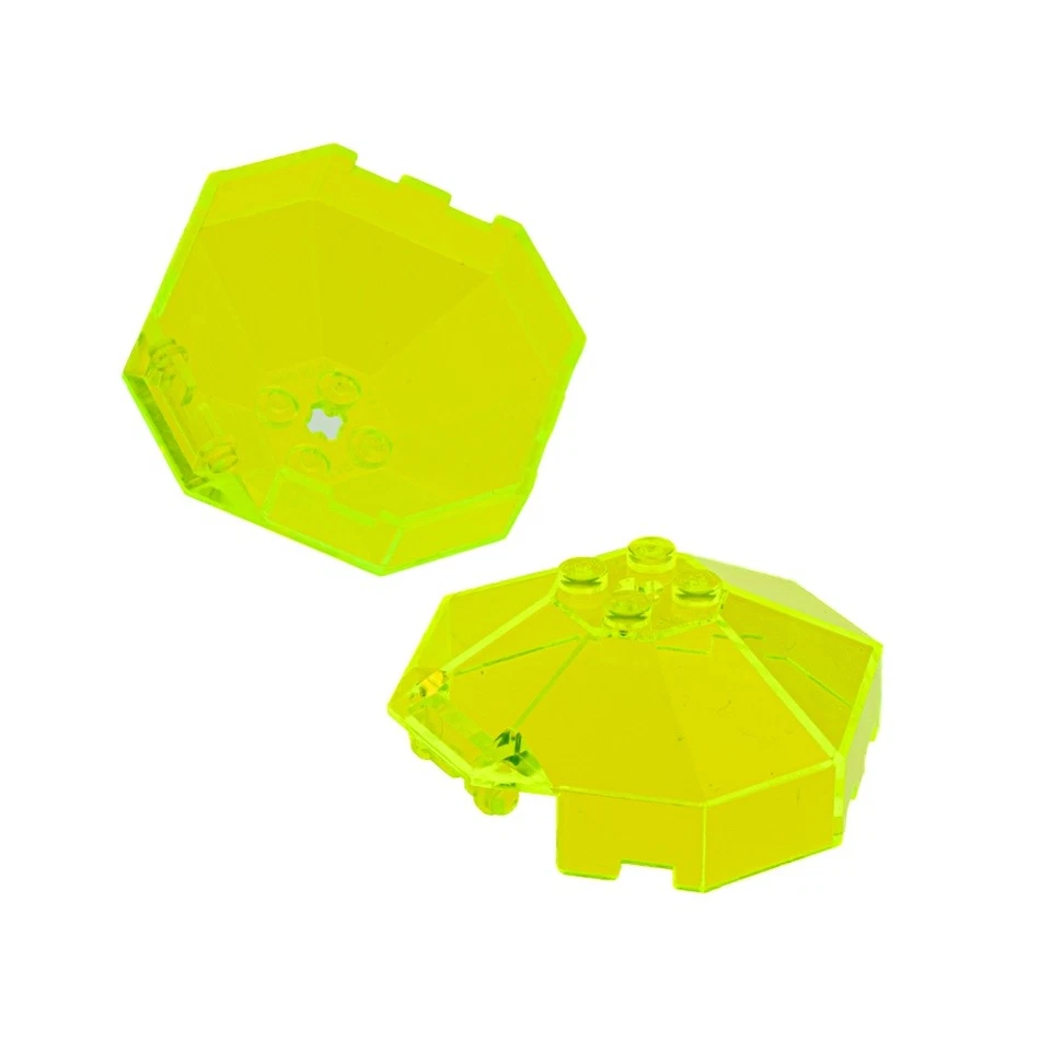 2 X Lego кабины окна 6 x 6 x 2 прозрачный неоновый зеленый восьмиугольный оси отверстие 2418B - Изображение 1 из 1