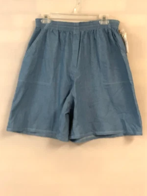 Vintage Koret City Blues Size 14/16 Pull On Chambray Wide Leg Shorts Pockets - Image 1 of 4