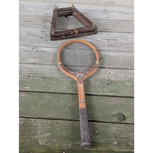 Vintage TAD Davis Hi‑Point Wooden Tennis Racquet with Press Frame USA - Picture 1 of 6