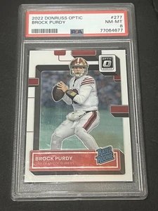 QB BROCK PURDY 2022 PANINI DONRUSS OPTIC 49ers RATED ROOKIE CARD RC # 277 PSA 8 - Picture 1 of 2