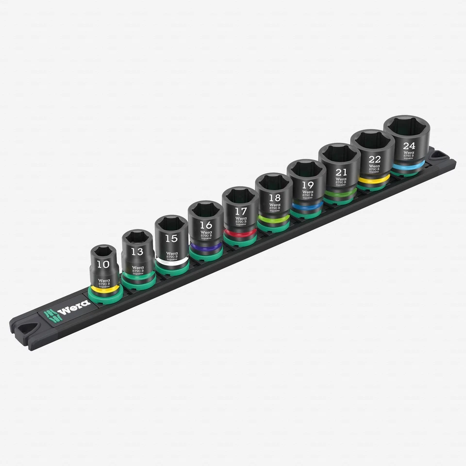 Wera 005451 9607 Magnetic Rail B Impaktor 1 Impact Socket Set, 3/8" Drive, Metri - Image 1 of 1