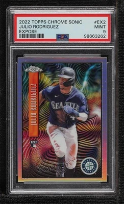 2022 Topps Chrome Sonic Exposé Julio Rodriguez #EX-2 PSA 9 MINT Rookie RC - Image 1 of 2