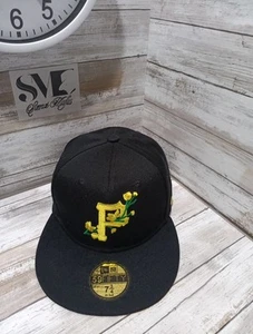 New Era 59fifty Fitted Baseball Cap Black And Yellow Color 7-3/4 - Picture 1 of 10
